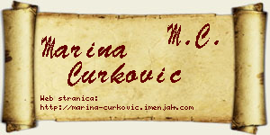 Marina Ćurković vizit kartica